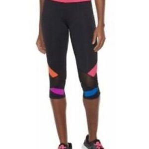 Fila Sport Black Tru-Dri Mid-Rise Athletic Capri Leggings XS
